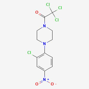 molecular formula C12H11Cl4N3O3 B5148412 1-(2-chloro-4-nitrophenyl)-4-(trichloroacetyl)piperazine 
