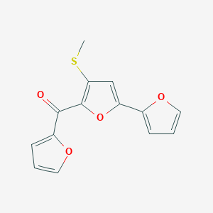 molecular formula C14H10O4S B514842 Furan-2-yl-[5-(furan-2-yl)-3-methylsulfanylfuran-2-yl]methanone 