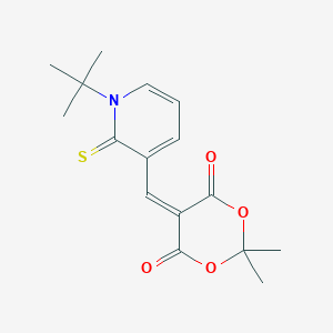 molecular formula C16H19NO4S B514843 5-[(1-Tert-butyl-2-thioxo-1,2-dihydro-3-pyridinyl)methylene]-2,2-dimethyl-1,3-dioxane-4,6-dione 