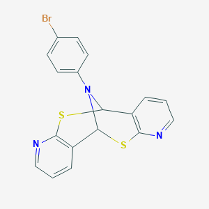 molecular formula C18H12BrN3S2 B514845 17-(4-Bromophenyl)-8,16-dithia-6,14,17-triazatetracyclo[7.7.1.0~2,7~.0~10,15~]heptadeca-2,4,6,10,12,14-hexaene 