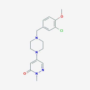 molecular formula C17H21ClN4O2 B5148451 5-[4-(3-chloro-4-methoxybenzyl)-1-piperazinyl]-2-methyl-3(2H)-pyridazinone 