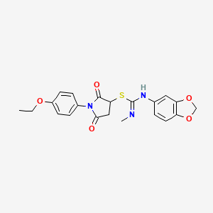 1-(4-ethoxyphenyl)-2,5-dioxo-3-pyrrolidinyl N'-1,3-benzodioxol-5-yl-N-methylimidothiocarbamate