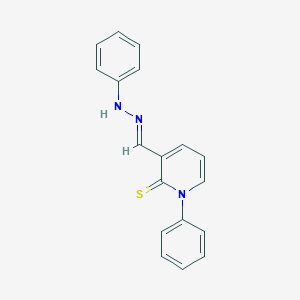 molecular formula C18H15N3S B514846 1-Phenyl-2-thioxo-1,2-dihydro-3-pyridinecarbaldehyde phenylhydrazone 