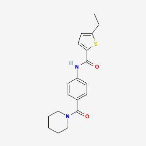 molecular formula C19H22N2O2S B5148478 5-ethyl-N-[4-(1-piperidinylcarbonyl)phenyl]-2-thiophenecarboxamide 