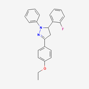 molecular formula C23H21FN2O B5148479 3-(4-ethoxyphenyl)-5-(2-fluorophenyl)-1-phenyl-4,5-dihydro-1H-pyrazole 