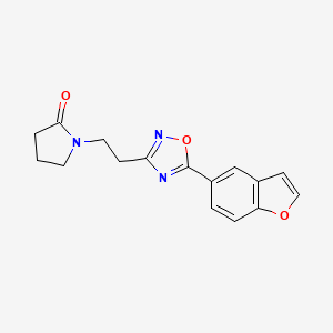 molecular formula C16H15N3O3 B5148486 1-{2-[5-(1-benzofuran-5-yl)-1,2,4-oxadiazol-3-yl]ethyl}-2-pyrrolidinone 