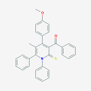 molecular formula C32H25NO2S B514849 [4-(4-Methoxyphenyl)-5-methyl-1,6-diphenyl-2-thioxo-1,2-dihydro-3-pyridinyl](phenyl)methanone 