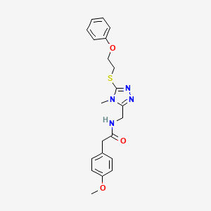 molecular formula C21H24N4O3S B5148504 2-(4-methoxyphenyl)-N-({4-methyl-5-[(2-phenoxyethyl)thio]-4H-1,2,4-triazol-3-yl}methyl)acetamide 