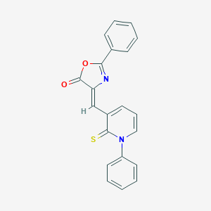 molecular formula C21H14N2O2S B514851 2-phenyl-4-[(1-phenyl-2-thioxo-1,2-dihydro-3-pyridinyl)methylene]-1,3-oxazol-5(4H)-one 