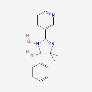 molecular formula C16H17N3O2 B5148511 5,5-dimethyl-4-phenyl-2-(3-pyridinyl)-4,5-dihydro-1H-imidazol-4-ol 3-oxide 