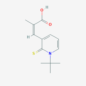 molecular formula C13H17NO2S B514853 3-(1-Tert-butyl-2-thioxo-1,2-dihydropyridin-3-yl)-2-methylacrylic acid 