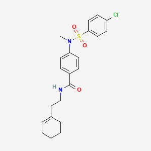 molecular formula C22H25ClN2O3S B5148532 4-[[(4-chlorophenyl)sulfonyl](methyl)amino]-N-[2-(1-cyclohexen-1-yl)ethyl]benzamide 