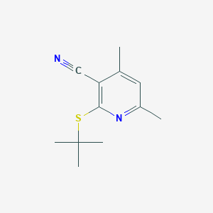 molecular formula C12H16N2S B514854 2-(Tert-butylsulfanyl)-4,6-dimethylnicotinonitrile 