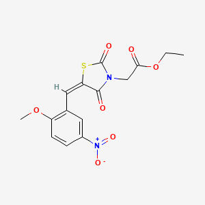 molecular formula C15H14N2O7S B5148551 ethyl [5-(2-methoxy-5-nitrobenzylidene)-2,4-dioxo-1,3-thiazolidin-3-yl]acetate 