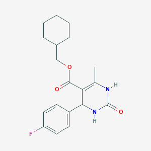 molecular formula C19H23FN2O3 B5148554 cyclohexylmethyl 4-(4-fluorophenyl)-6-methyl-2-oxo-1,2,3,4-tetrahydro-5-pyrimidinecarboxylate 