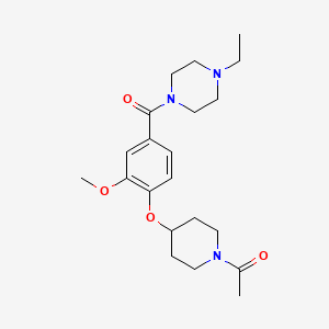 molecular formula C21H31N3O4 B5148563 1-{4-[(1-acetyl-4-piperidinyl)oxy]-3-methoxybenzoyl}-4-ethylpiperazine 