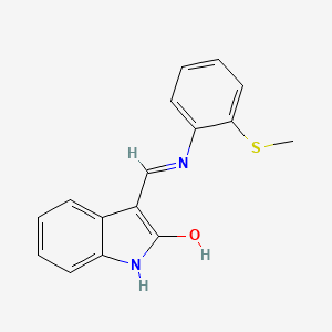 molecular formula C16H14N2OS B5148575 3-({[2-(methylthio)phenyl]amino}methylene)-1,3-dihydro-2H-indol-2-one 