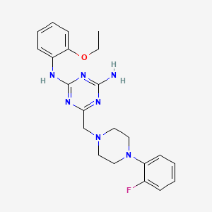 molecular formula C22H26FN7O B5148618 N-(2-ethoxyphenyl)-6-{[4-(2-fluorophenyl)piperazin-1-yl]methyl}-1,3,5-triazine-2,4-diamine 