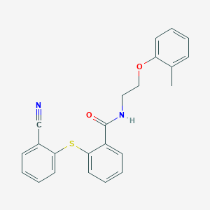 molecular formula C23H20N2O2S B5148638 2-[(2-cyanophenyl)thio]-N-[2-(2-methylphenoxy)ethyl]benzamide 