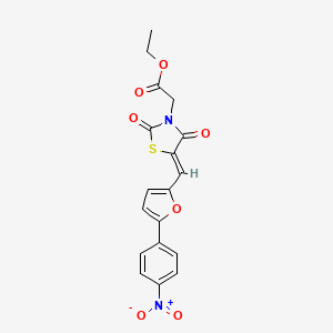 ethyl (5-{[5-(4-nitrophenyl)-2-furyl]methylene}-2,4-dioxo-1,3-thiazolidin-3-yl)acetate