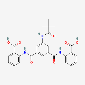 molecular formula C27H25N3O7 B5148724 2,2'-[{5-[(2,2-dimethylpropanoyl)amino]-1,3-phenylene}bis(carbonylimino)]dibenzoic acid 