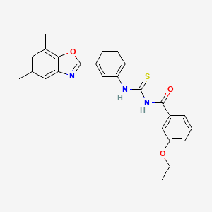 N-{[3-(5,7-dimethyl-1,3-benzoxazol-2-yl)phenyl]carbamothioyl}-3-ethoxybenzamide