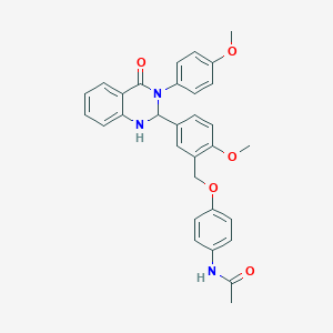 molecular formula C31H29N3O5 B5148739 N-[4-({2-methoxy-5-[3-(4-methoxyphenyl)-4-oxo-1,2,3,4-tetrahydro-2-quinazolinyl]benzyl}oxy)phenyl]acetamide 