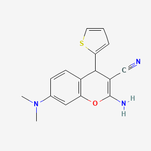 2-amino-7-(dimethylamino)-4-thiophen-2-yl-4H-chromene-3-carbonitrile