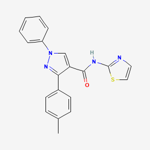 molecular formula C20H16N4OS B5148772 3-(4-methylphenyl)-1-phenyl-N-1,3-thiazol-2-yl-1H-pyrazole-4-carboxamide 
