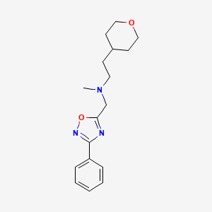 N-methyl-N-[(3-phenyl-1,2,4-oxadiazol-5-yl)methyl]-2-(tetrahydro-2H-pyran-4-yl)ethanamine