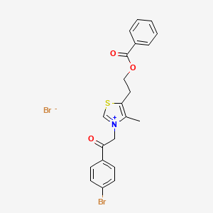 5-[2-(benzoyloxy)ethyl]-3-[2-(4-bromophenyl)-2-oxoethyl]-4-methyl-1,3-thiazol-3-ium bromide