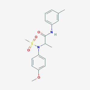 molecular formula C18H22N2O4S B5148853 N~2~-(4-methoxyphenyl)-N~1~-(3-methylphenyl)-N~2~-(methylsulfonyl)alaninamide 