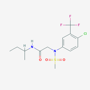 molecular formula C14H18ClF3N2O3S B5148865 N~1~-(sec-butyl)-N~2~-[4-chloro-3-(trifluoromethyl)phenyl]-N~2~-(methylsulfonyl)glycinamide 