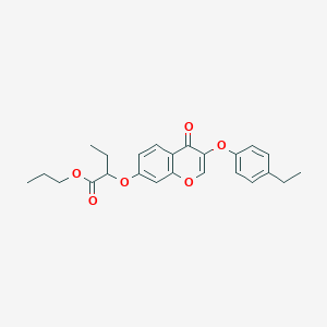 molecular formula C24H26O6 B5148877 propyl 2-{[3-(4-ethylphenoxy)-4-oxo-4H-chromen-7-yl]oxy}butanoate 