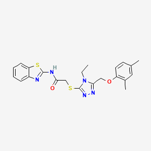 molecular formula C22H23N5O2S2 B5148917 N-1,3-benzothiazol-2-yl-2-({5-[(2,4-dimethylphenoxy)methyl]-4-ethyl-4H-1,2,4-triazol-3-yl}thio)acetamide 