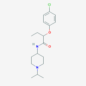 molecular formula C18H27ClN2O2 B5148922 2-(4-chlorophenoxy)-N-(1-isopropyl-4-piperidinyl)butanamide 