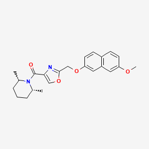 (2R*,6S*)-1-[(2-{[(7-methoxy-2-naphthyl)oxy]methyl}-1,3-oxazol-4-yl)carbonyl]-2,6-dimethylpiperidine