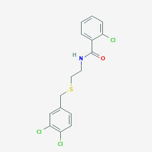molecular formula C16H14Cl3NOS B5148932 2-chloro-N-{2-[(3,4-dichlorobenzyl)thio]ethyl}benzamide 