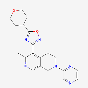 molecular formula C20H22N6O2 B5148957 6-methyl-2-(2-pyrazinyl)-5-[5-(tetrahydro-2H-pyran-4-yl)-1,2,4-oxadiazol-3-yl]-1,2,3,4-tetrahydro-2,7-naphthyridine 