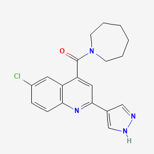 molecular formula C19H19ClN4O B5148966 4-(azepan-1-ylcarbonyl)-6-chloro-2-(1H-pyrazol-4-yl)quinoline 