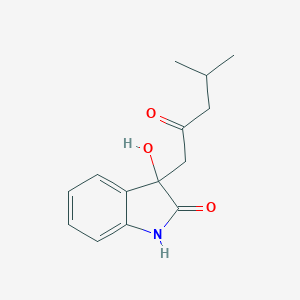 molecular formula C14H17NO3 B514900 3-hydroxy-3-(4-methyl-2-oxopentyl)-1,3-dihydro-2H-indol-2-one CAS No. 33417-15-1