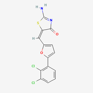 molecular formula C14H8Cl2N2O2S B5149005 5-{[5-(2,3-dichlorophenyl)-2-furyl]methylene}-2-imino-1,3-thiazolidin-4-one 