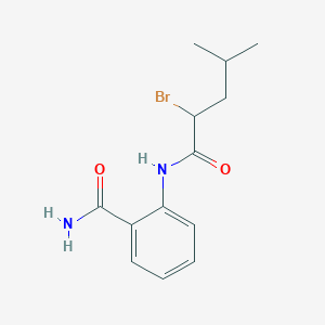 molecular formula C13H17BrN2O2 B514903 2-[(2-Bromo-4-methylpentanoyl)amino]benzamide 