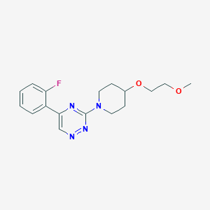 molecular formula C17H21FN4O2 B5149035 5-(2-fluorophenyl)-3-[4-(2-methoxyethoxy)-1-piperidinyl]-1,2,4-triazine 