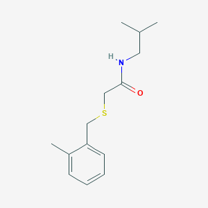 molecular formula C14H21NOS B5149072 N-isobutyl-2-[(2-methylbenzyl)thio]acetamide 