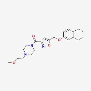 [4-(2-Methoxyethyl)piperazin-1-yl]-[5-(5,6,7,8-tetrahydronaphthalen-2-yloxymethyl)-1,2-oxazol-3-yl]methanone