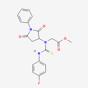 methyl N-(2,5-dioxo-1-phenyl-3-pyrrolidinyl)-N-{[(4-fluorophenyl)amino]carbonothioyl}glycinate