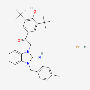 1-(3,5-di-tert-butyl-4-hydroxyphenyl)-2-[2-imino-3-(4-methylbenzyl)-2,3-dihydro-1H-benzimidazol-1-yl]ethanone hydrobromide