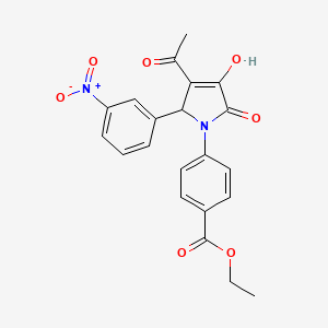 molecular formula C21H18N2O7 B5149147 ethyl 4-[3-acetyl-4-hydroxy-2-(3-nitrophenyl)-5-oxo-2,5-dihydro-1H-pyrrol-1-yl]benzoate 