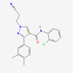 N-(2-chlorophenyl)-1-(2-cyanoethyl)-3-(3,4-dimethylphenyl)-1H-pyrazole-4-carboxamide